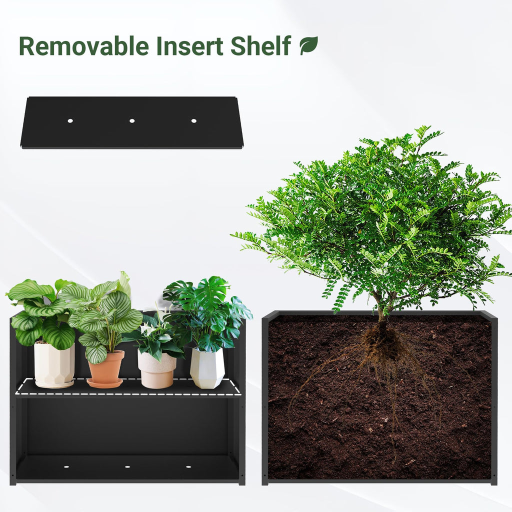36" Metal Planter Box, Large Rectangular Window Box