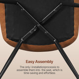 Dining Room Chairs Set of 2 Mid Century Modern Kitchen Chairs with Upholstered Faux Leather and Metal Legs for Dining