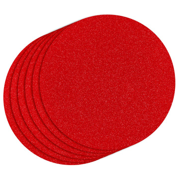 50 PCS Red Paper Placemats Round Place Mat Glitter Disposable Paper Charger Doilies Tablemats for Christmas