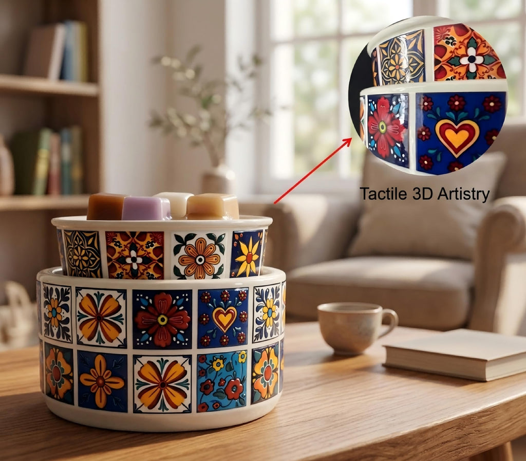 Talavera Ceramic Electric Wax Melt Warmer, Wax Warmer Scented Wax