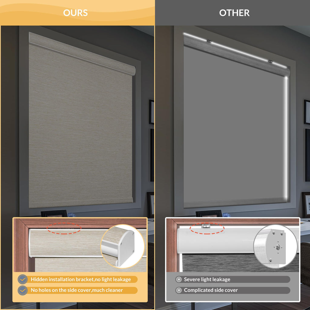 Blackout Roller Shades for Windows, Beige