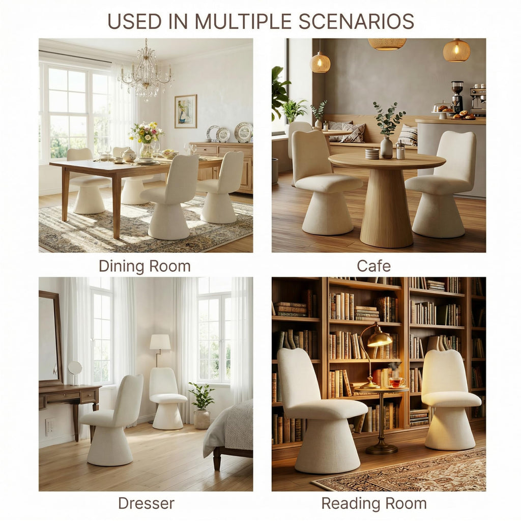 Swivel Dining Chairs Set of 1, Modern Upholstered Dining Chair Mid Century Kitchen Chairs with High Back, 360 Degree
