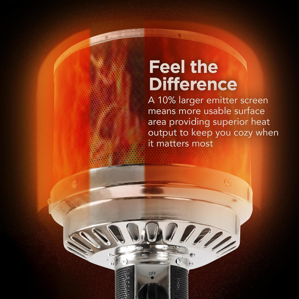 46,000 BTU Portable Outdoor Propane Patio Heater with Wheels, Commercial & Residential, Easy to Use, with Water Tank