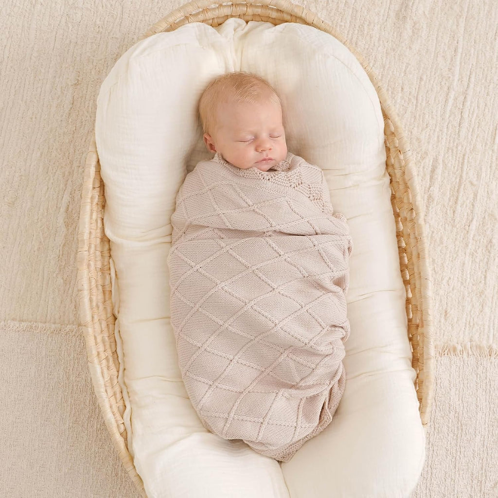 100% Organic Cotton Baby Blanket for Boys Girls, 31.5x40 Inches