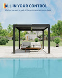 Louvered Pergola 10 ft x10', Outdoor Pergola with Adjustable - Image 3