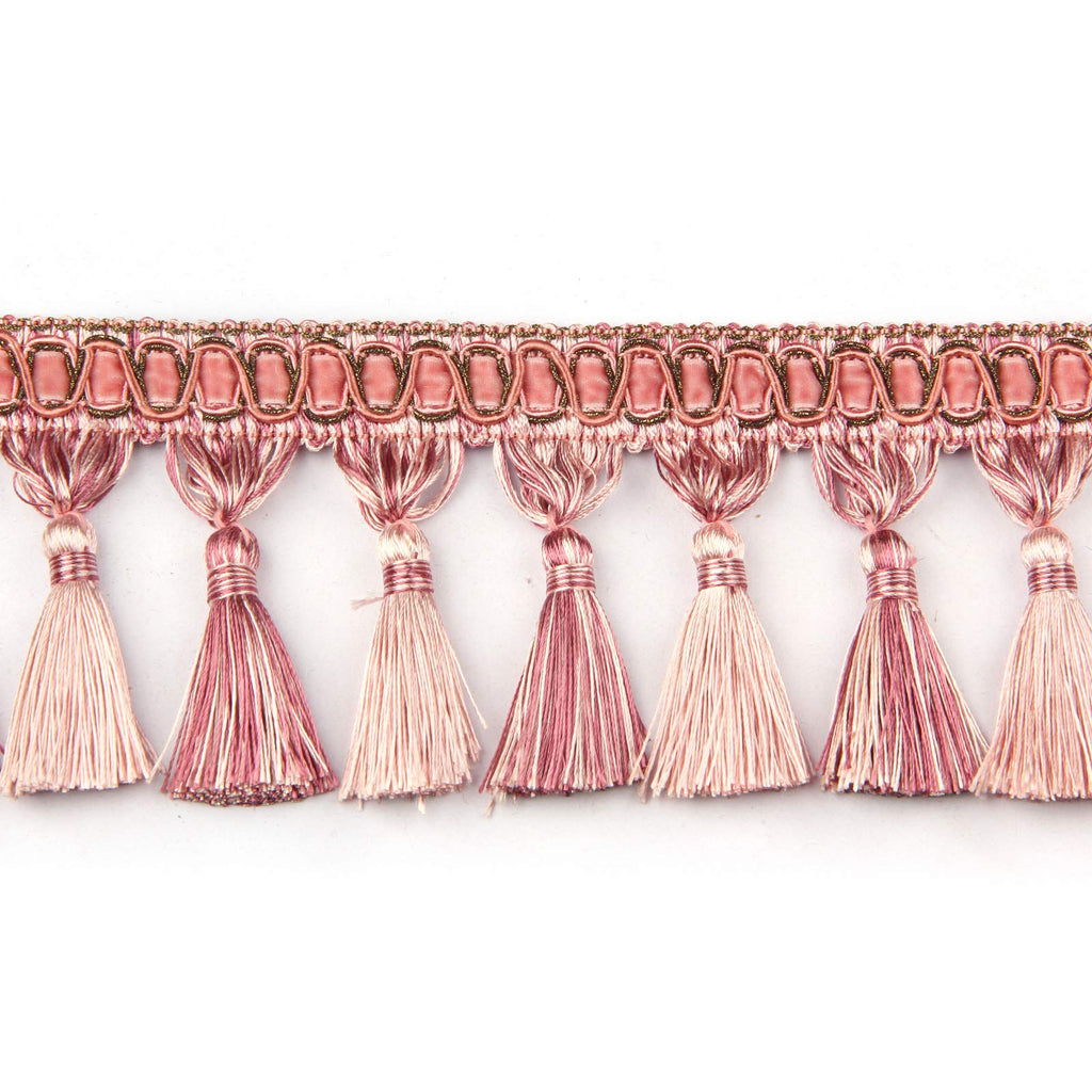 Handmade Tassel Fringe Trim Hand Knitting-Pink - 6.5 Yard
