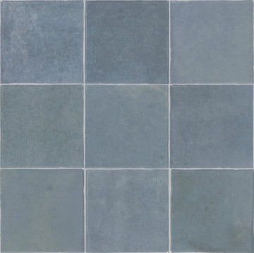 Zellige 4" x 4" Ceramic Wall Tile in Glossy Cielo (7.98 SQFT per Carton) (76 PC per Carton)