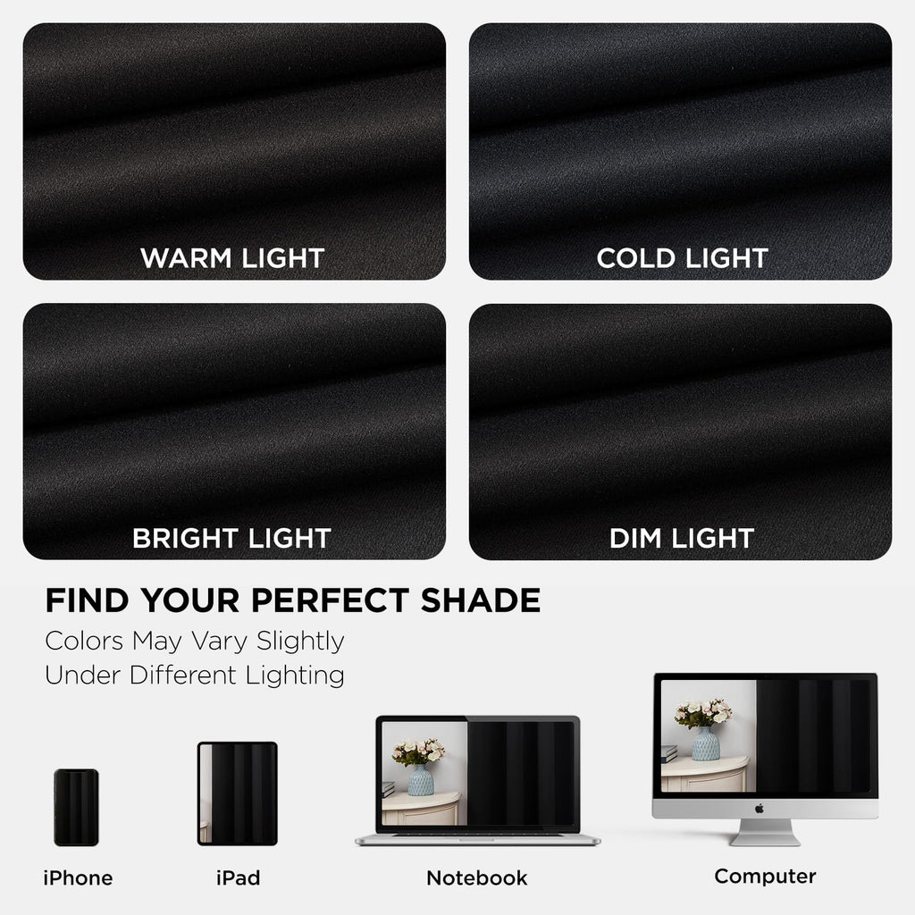 Blackout Curtains 84 Inch - Black Out Curtains with Grommets Thermal Insulated Room Darkening Light Blocking, Noise