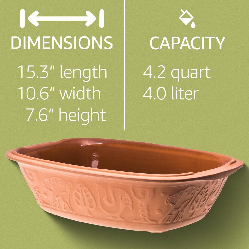 Romertopf Clay Roaster | Non-Stick Dutch Oven | Healthy Pot Cooking | Clay Baker | Versatile Cooking Vessel - 4.2