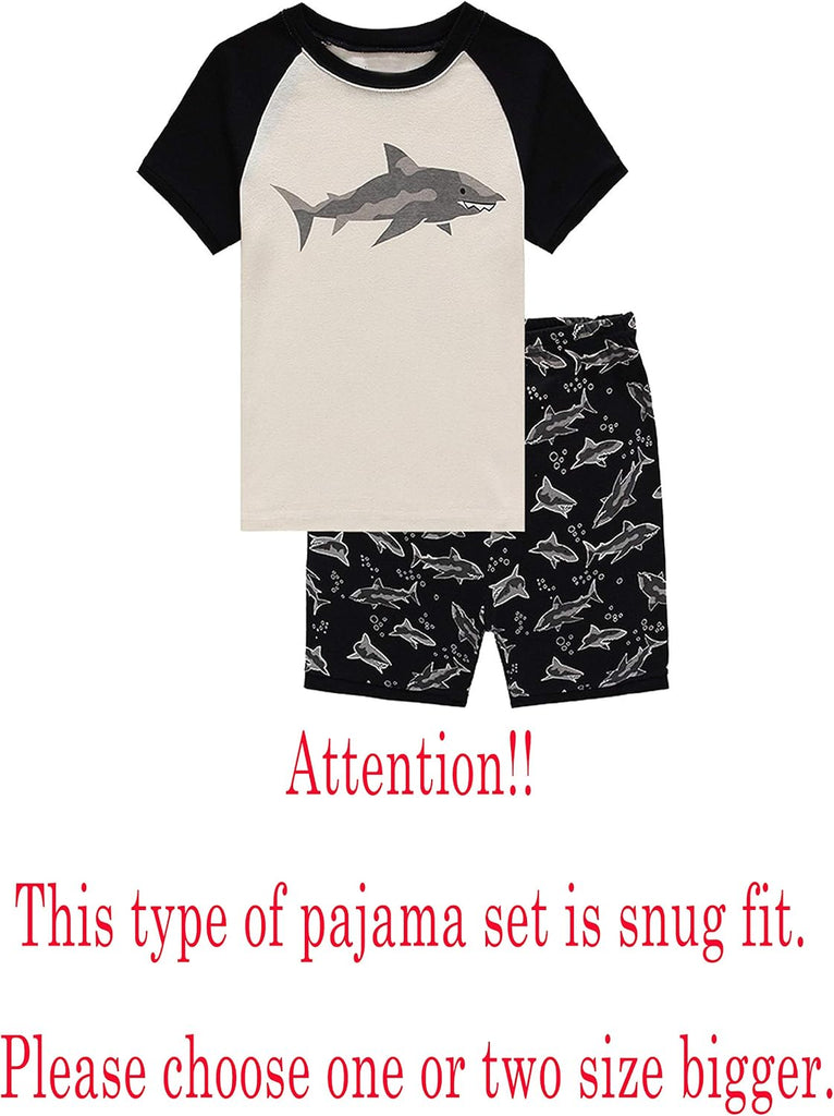 Boys Summer Pajamas Sets Short 100% Cotton Pjs