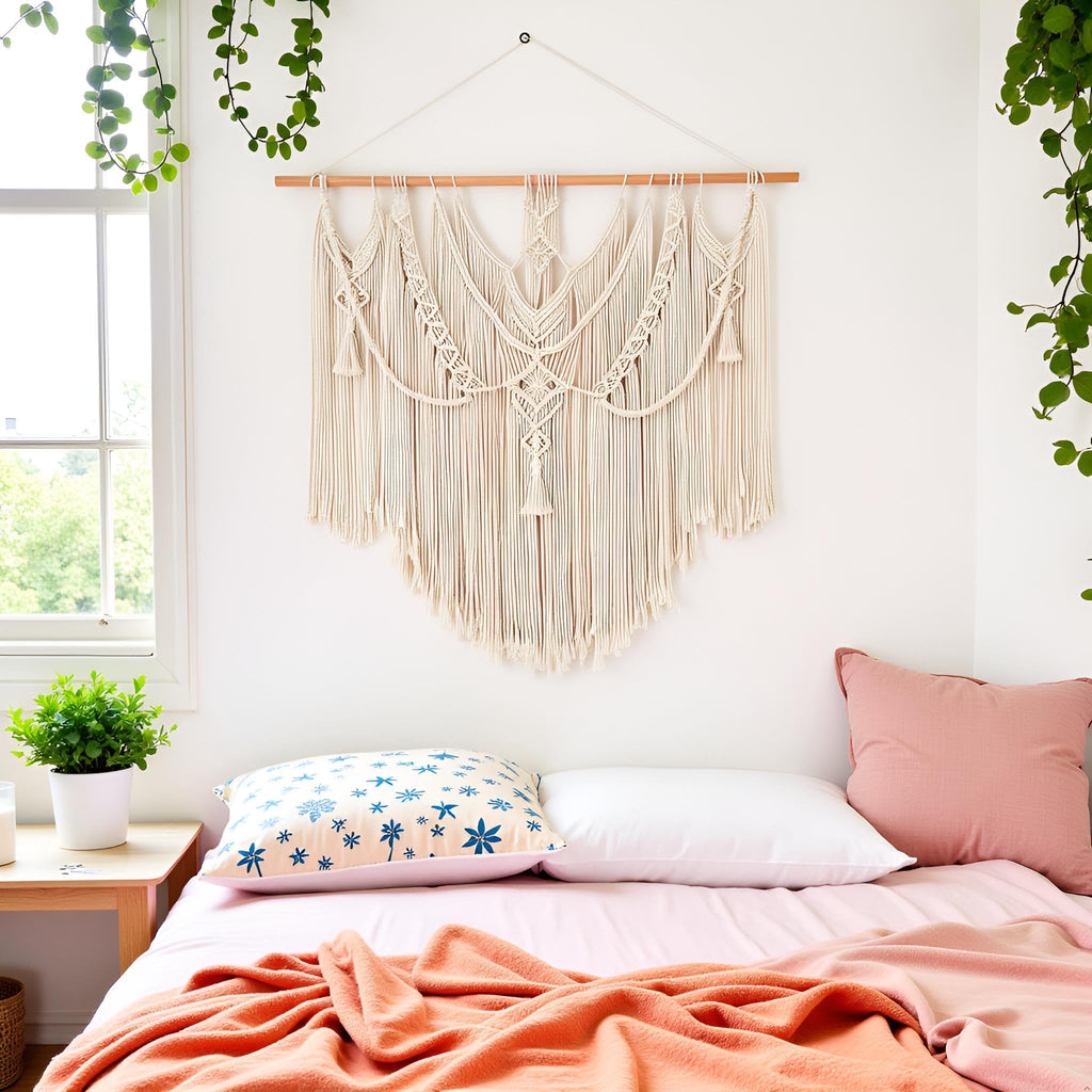 Macrame Wall Hanging Boho Home Decor Chic Woven Decoration Living Room Apartment Dorm Gallery Perfect Christmas Gift