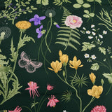 Yiran Queen Comforter Set 7 Piece, Dark Green Floral Bedding Set, Bed in a Bag Queen with Botanical Flowers Patterns