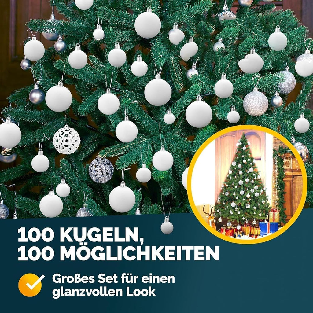 Ornaments Balls 100 piece Shatterproof Tree Ornament Bulbs Decor