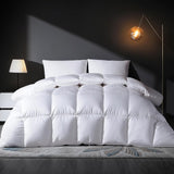 Feather Down Comforter King Duvet Insert, Light Weight True Baffle-Box Noiseless Bedding Comforters