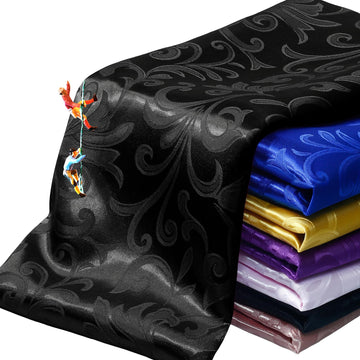 Black Jacquard Satin Fabric by The Yard, 60 Wide (3 Yard)