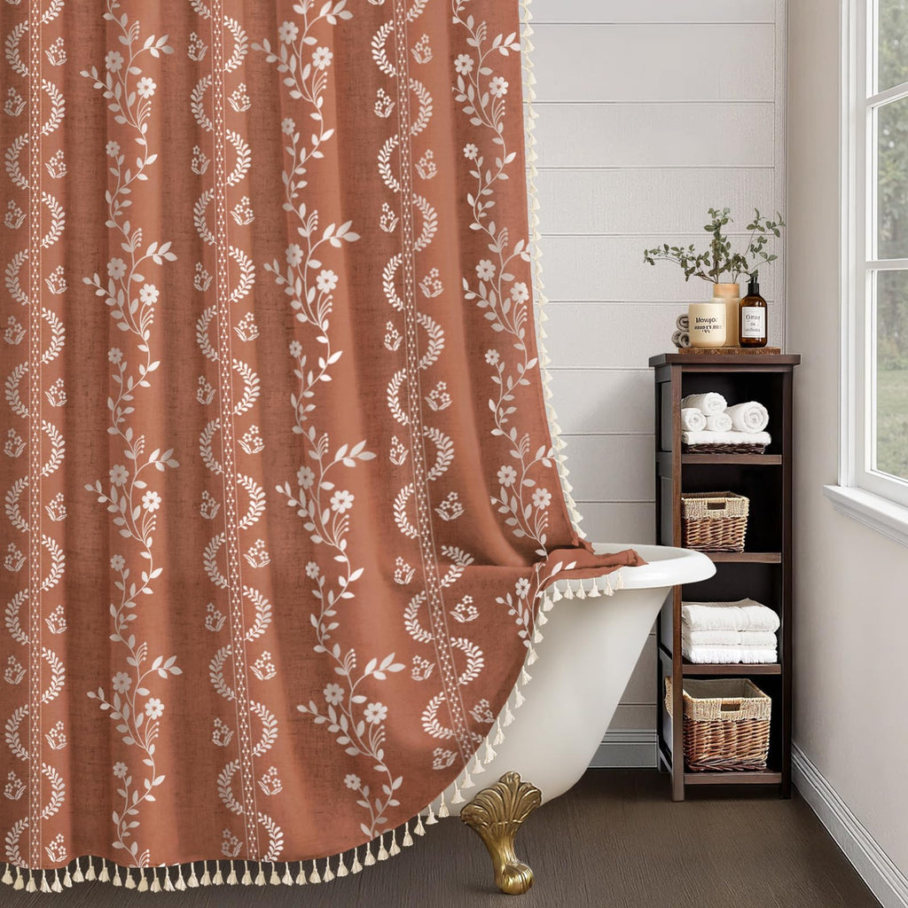 Boho Terracotta Vintage with Tassels 72 x 72 Inch