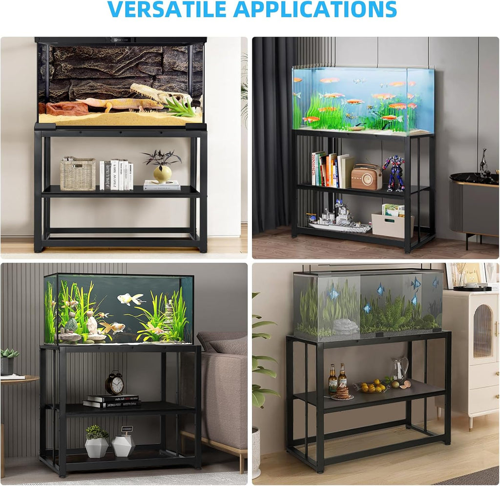 55-75 Gallon Fish Tank Stand, Metal Aquarium Stand, Black
