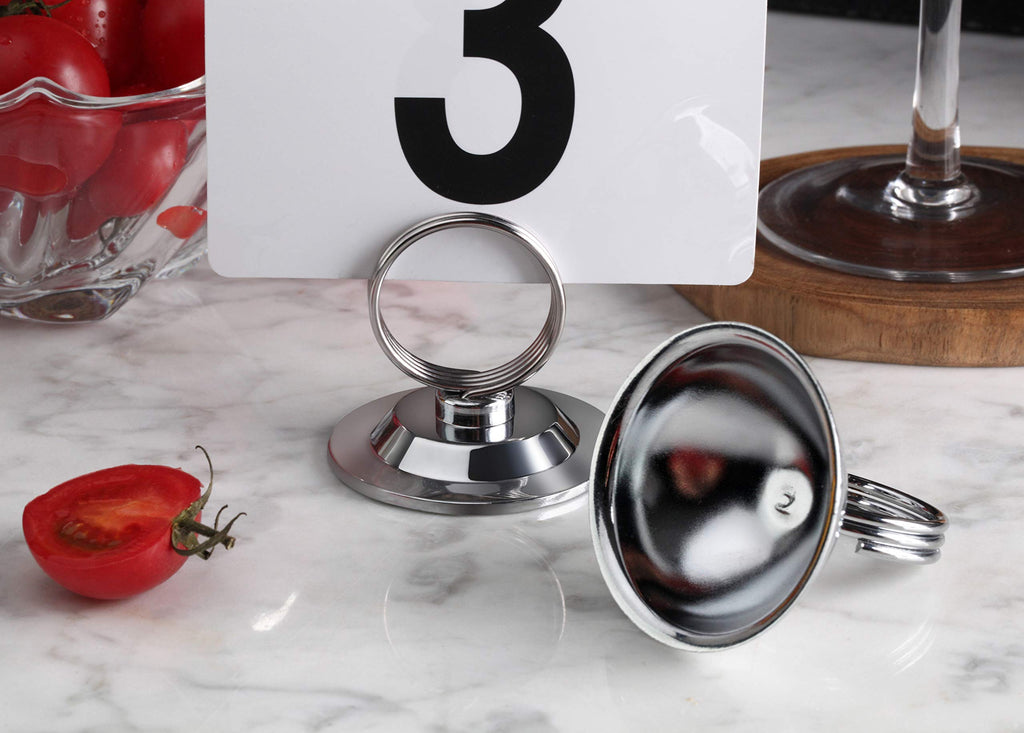 Split-Ring Style, Place Card/Table Number Holder, 2.5 x 2.33 Inch, Silver, Set of 12