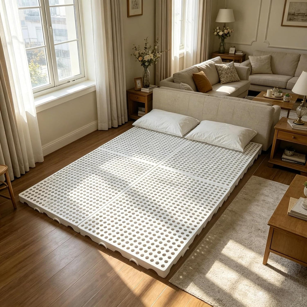 Foldable Floor Bed Frame, Japanese Tatami Mat Style Platform Bed Base, Bed Plate for Futon Frame Mattress, Floor