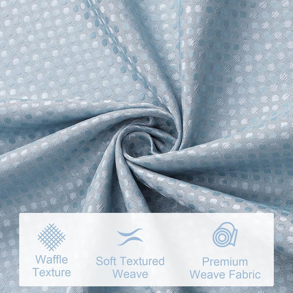 3 in 1 Fog Blue Shower Curtain Set with PEVA Liner & 12 Hooks, 72 x 72 | Fabric shower curtain, modern hotel style