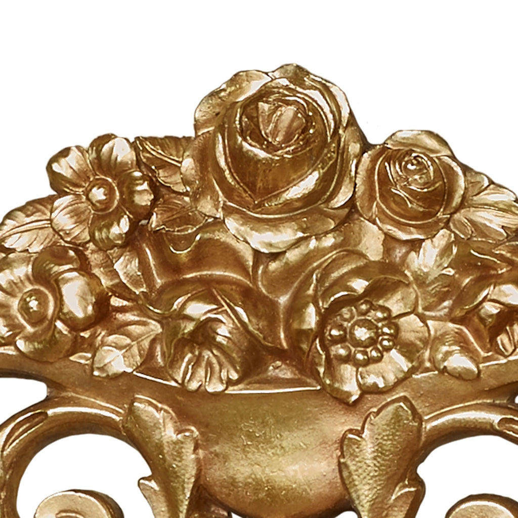 Giovana Aged Gold Acanthus Leaves and Roses Wall Topper - Picture Enhancements - Wall Decor Hanging