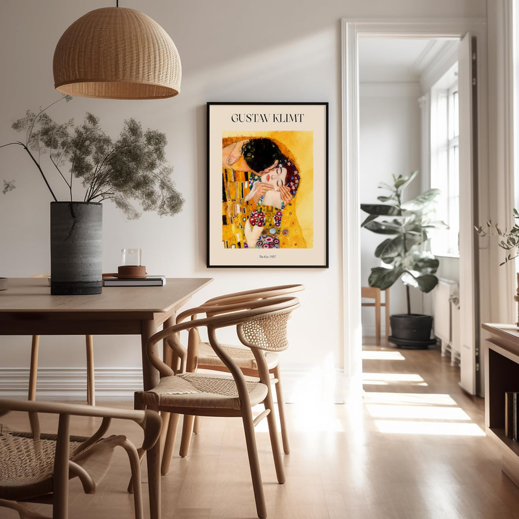 Master The Kiss Print - Gustav Klimt Poster - Abstract Couple Art - Romantic Symbolism Wall Design - Housewarming