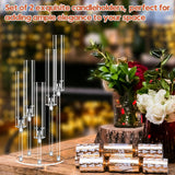 2 Set 5 Arm Acrylic Candle Holder, Mjkeomo 22'' Tall Candelabra Centerpieces for Tables, Candlesticks Holder with