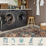 Washable Living Room Area Rug - 3x5 Non-Slip Ultra-Thin Rugs for Entryway, Throw Small Stain Resista