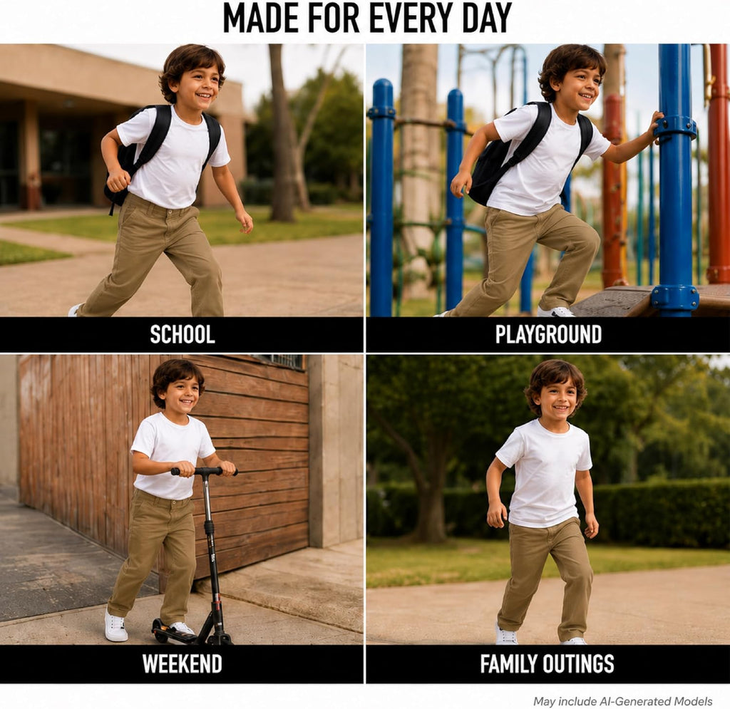 Toddler Boys Stretch Woven Chino Pants with Pockets Everyday Wear