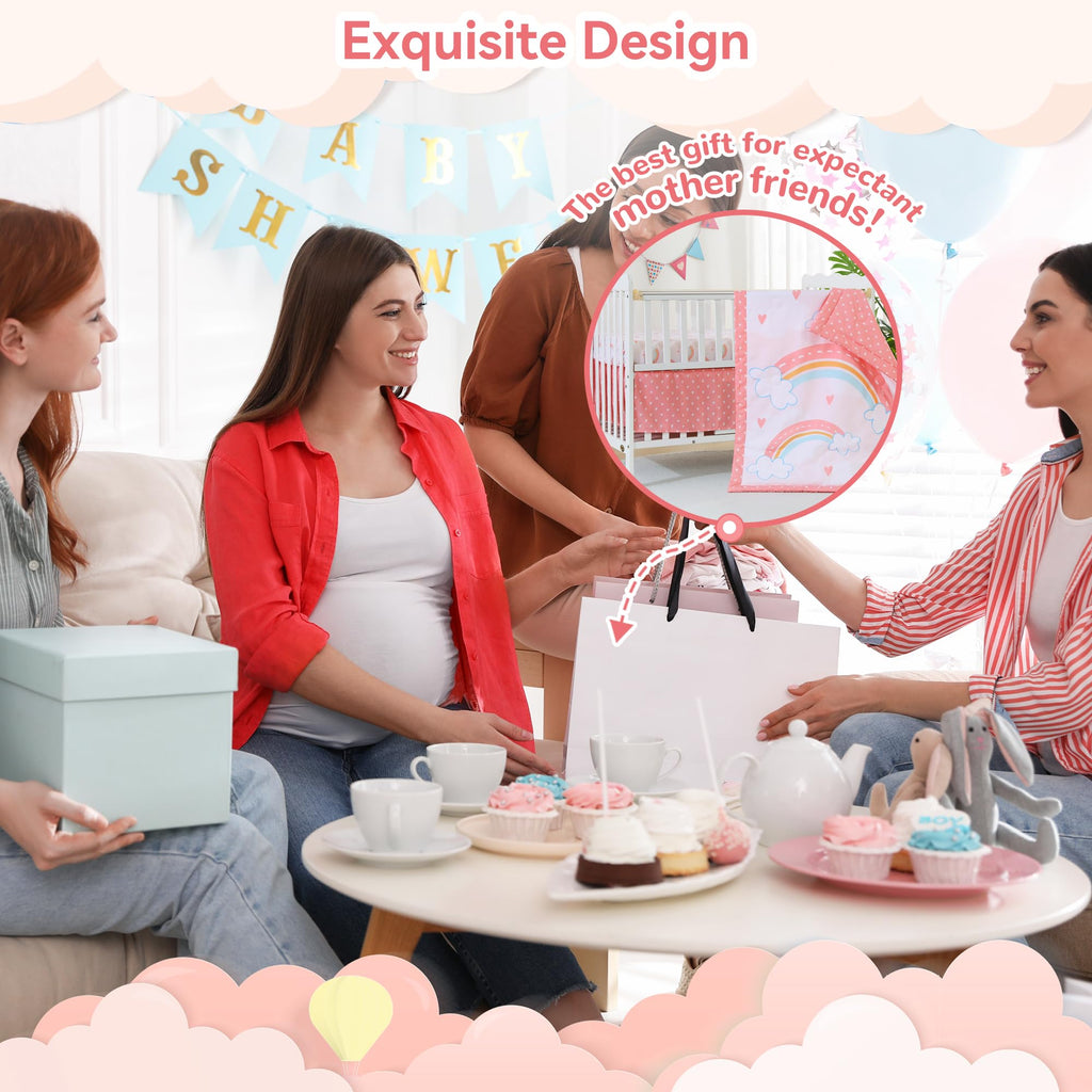 3 Pieces Baby Bedding Set for Boy Girls, Baby Bedding Set for Newborn, Infant & Toddler - Rainbow
