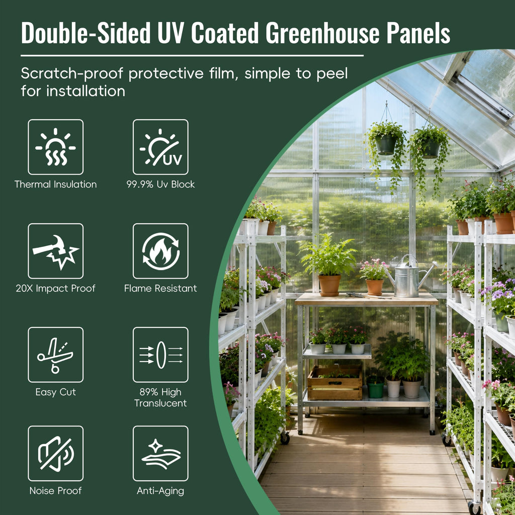14 Pack 6'FT x 2'FT x 0.24" in Polycarbonate Greenhouse Panels