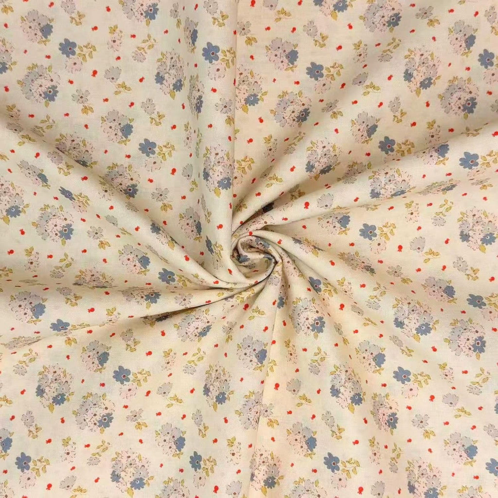 100% Cotton, 108" Wide, Preshrunk, Lightweight, Quilt Backing Fabric for Sewing and Craft Floral Cottage Bouquet, Cut