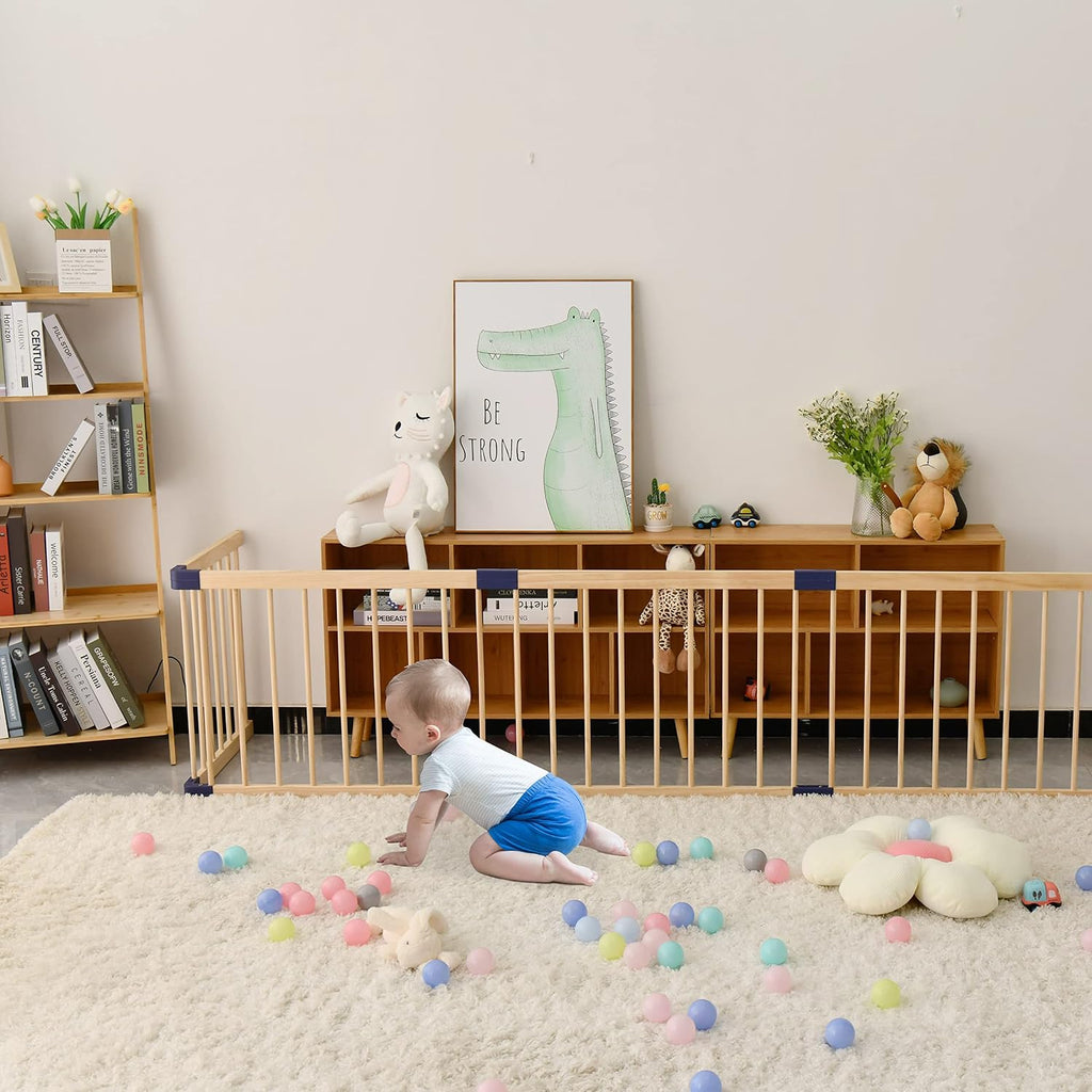 Wooden Playpen,CPC Certified,New Zealand Pine Wood,59.05x70.86Inches
