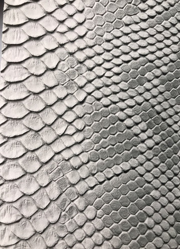Vinyl Fabric Silver/Gray Faux Viper Snake Skin Vinyl-Faux Leather - 3D Upholstery Scales - Sold by The Yard.