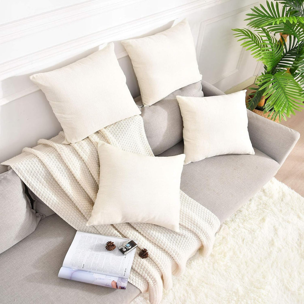 Pack 8 Linen Throw Pillow Covers Set Cushion Case, Blank for HTV Iron on Design,18x18 Inch