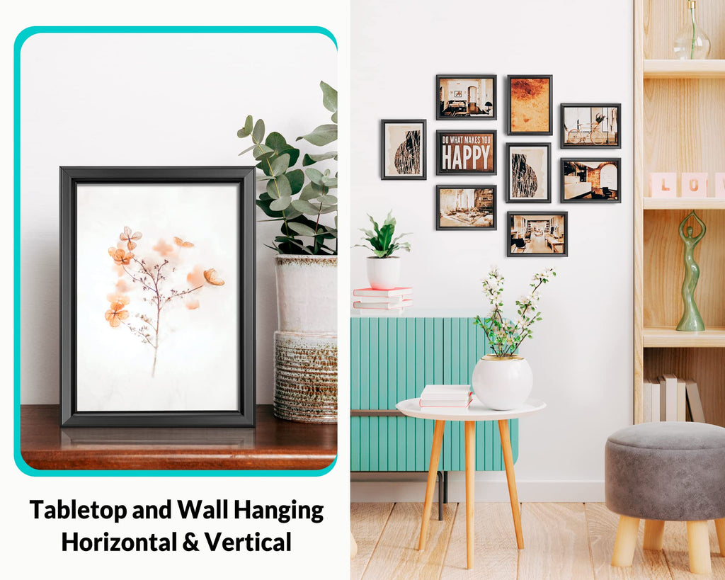 5x7 Picture Frames (12 Pack, Black) Simple Designed Photo Frame with High Definition Glass for Wall Mount & Table Top
