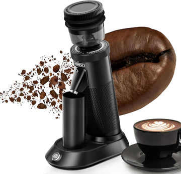 G5 Electric Burr Coffee Grinder, Aluminum Body, Single Dose, Black | 48mm Conical Burr with Dual Speed Grinding, 36