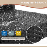 Outdoor 3 Piece Bistro Set Wicker Rocking Chair Rattan Conversation Sets Patio Furniture For Backyard Porch Poolside Lawn A106-B07333F2GF