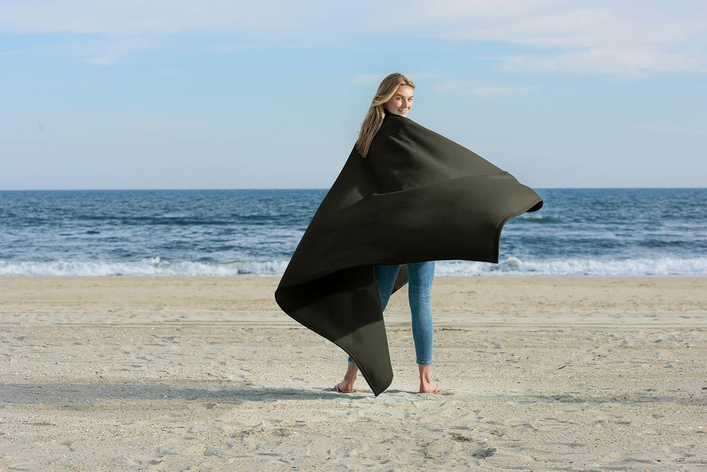 Lightweight Sweatshirt Blanket Throw - Warm & Cozy, Breathable Oversized Fleece Knit, Couch, Bed, Travel, Cold