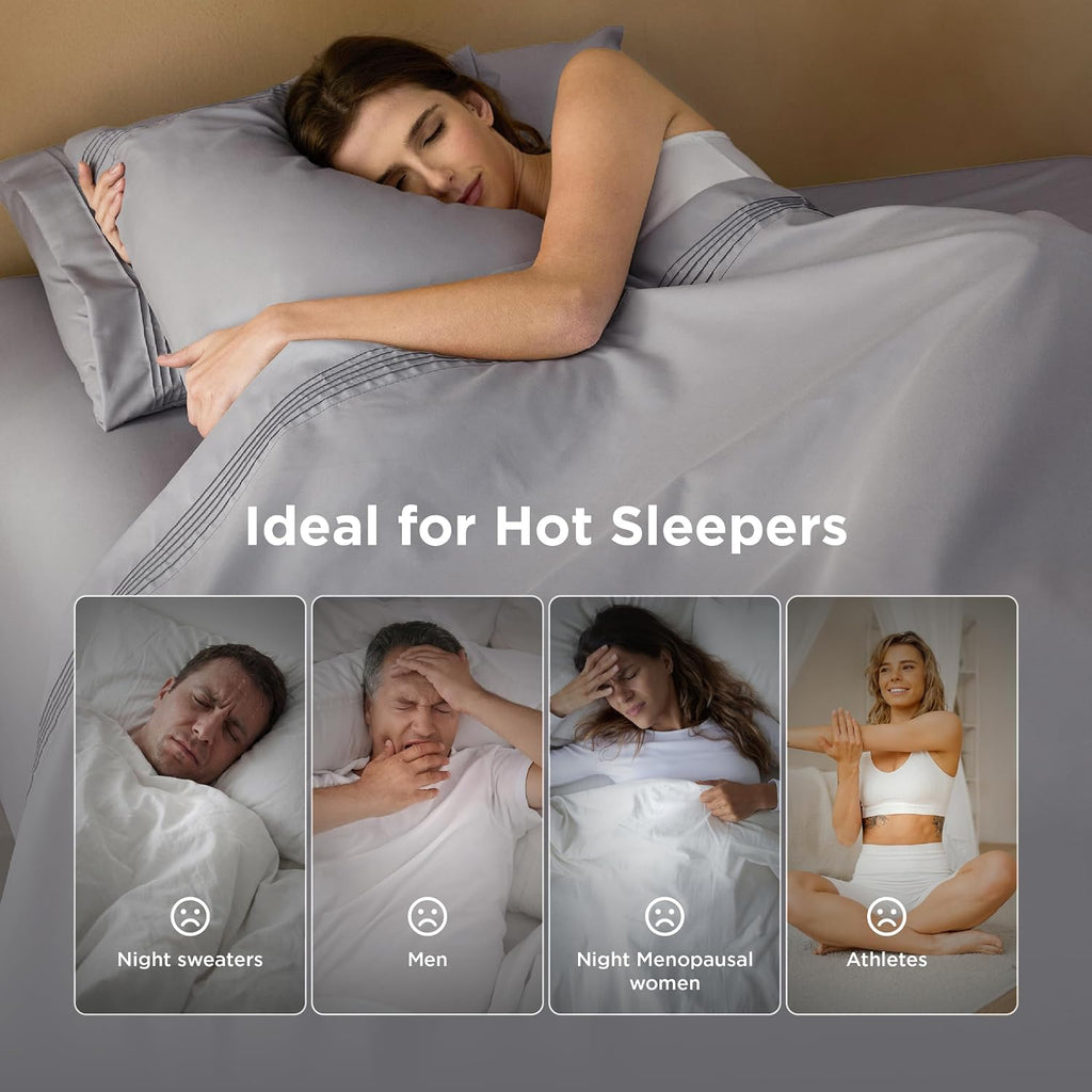 Deep Pocket King Sheet Set - Fits Mattresses Up to 21 Inches Thick - 4 Piece GentleSoft Bed Sheets, Moisture Wicking