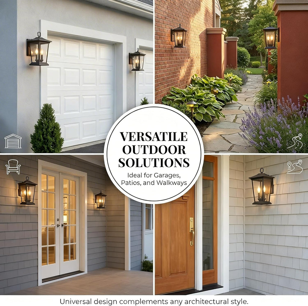 Outdoor Wall Lantern, Large Exterior Waterproof Wall Sconce Light Fixture