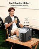 Nugget Ice Maker Countertop with Handle, Ready in 6 Mins, 35lbs Per Day, Removable Top Cover, Auto-Cleaning, Portable
