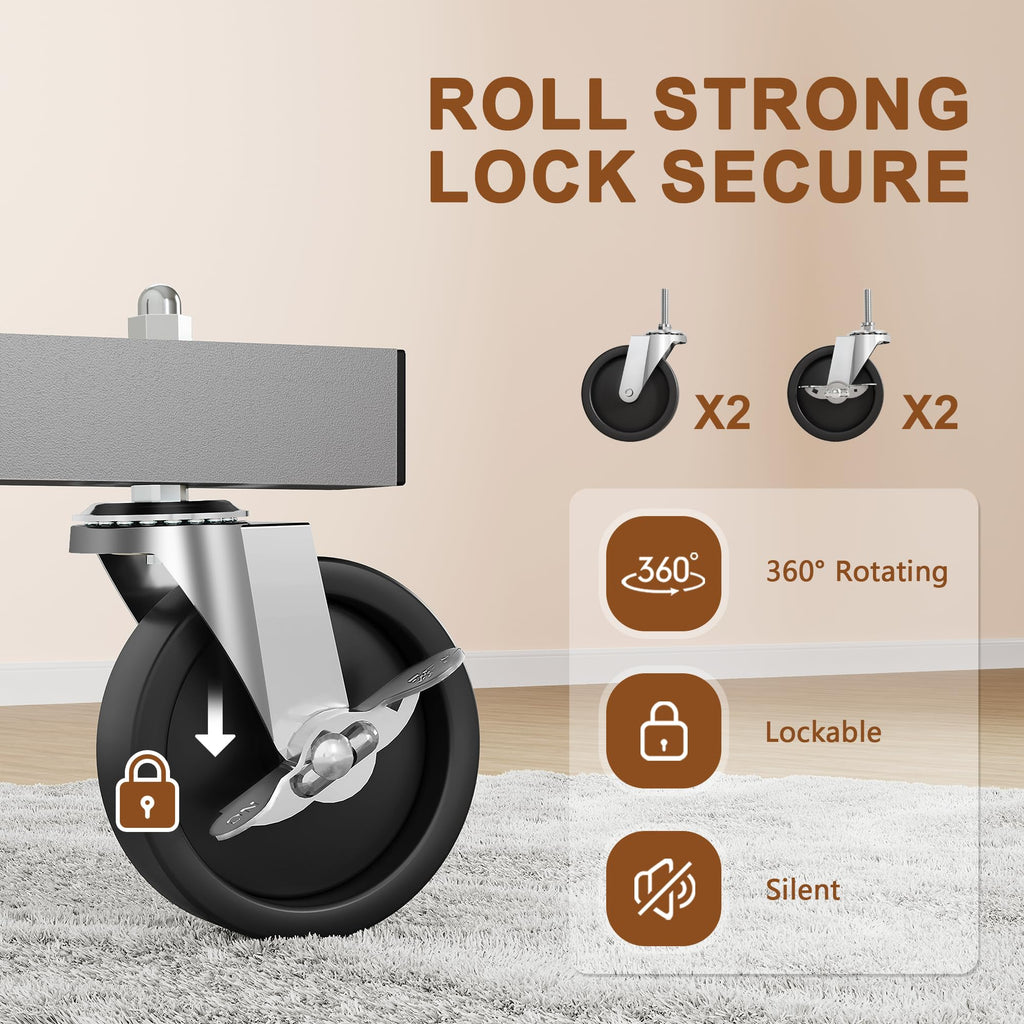 Z Clothes Rack with Cover, Heavy Duty Clothing Rack, Rolling Garment Rack with Wheels, with Dustproof Cover