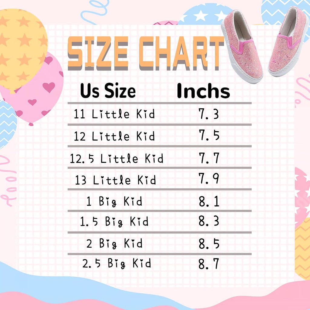 Girls Sparkle Slip-on Shoes Toddlers Canvas Sneakers