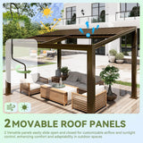 10x13 Pergola with Adjustable Galvanized Steel Roofs, All Aluminum Frame Permanent Pergola for Patio