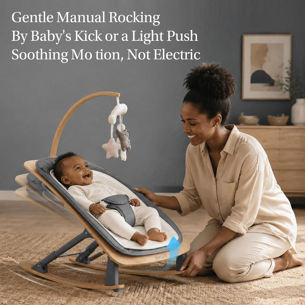 Tory in-1 Baby Bouncer, Foldable Newborn Rocker Chair - Grey