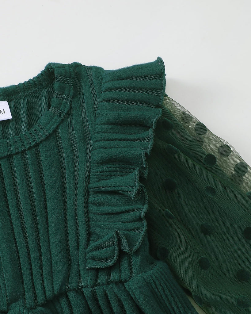 Baby Girl Dress Green Sweater Dresses Fall Christmas Outfits 12