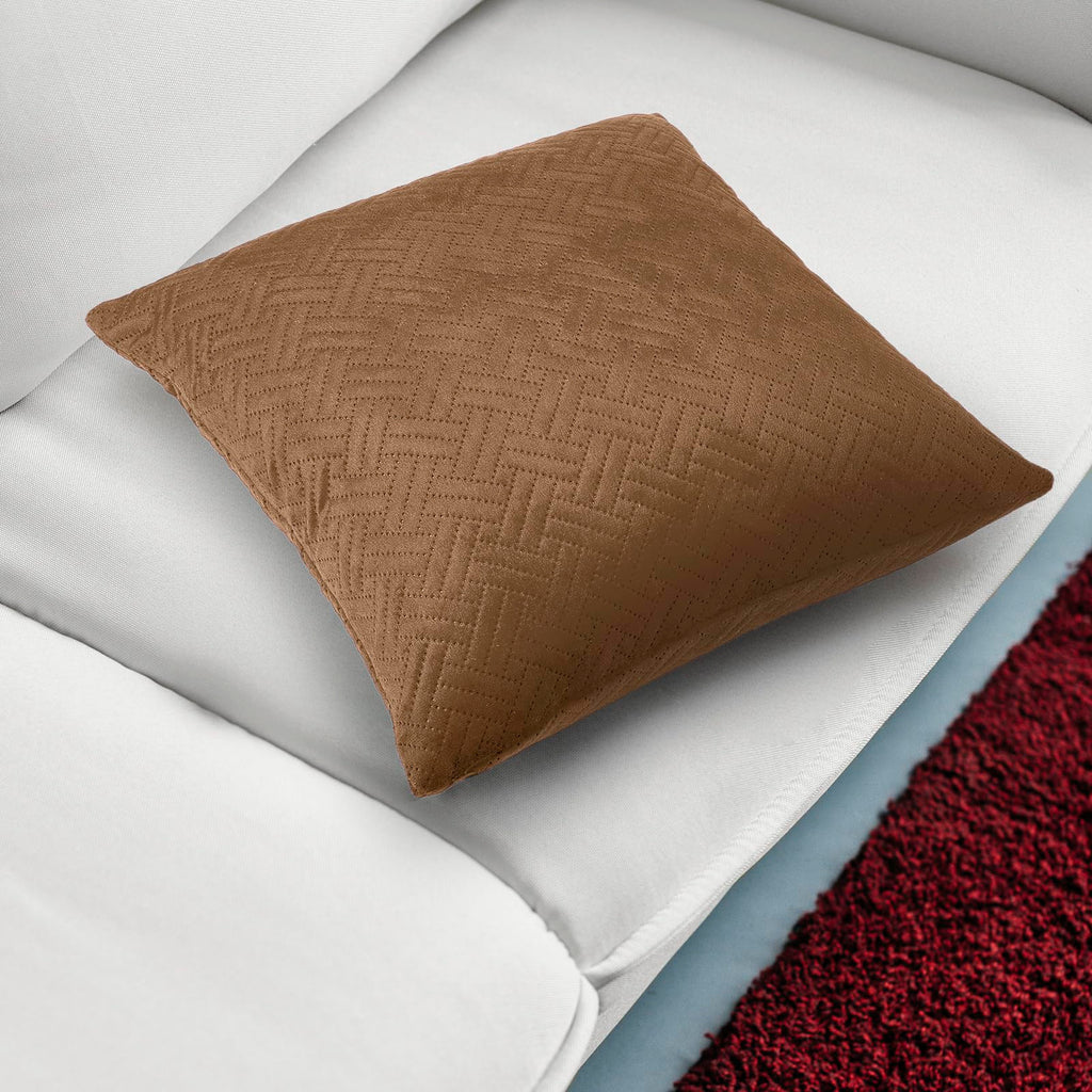 XO Velvet Throw Pillow Covers, No Inserts 20"x20" Tan