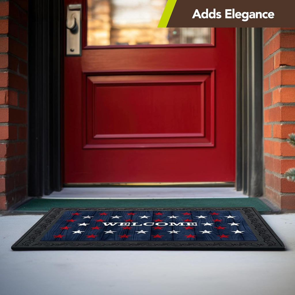 Outdoor Rubber Doormat Tray Floral Design