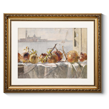 Gold Framed Pomegranates Wall Art, Living Room Bedroom Fruit Pictures Wall Decor, Farmhouse Retro Decor, Canvas